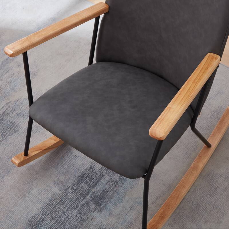 Accent Rocking Chair with Adjustable Headrest Pillow