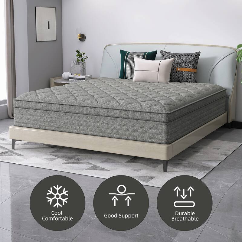 12 Inch Individually Pocketed Spring Hybrid Mattress in a Box