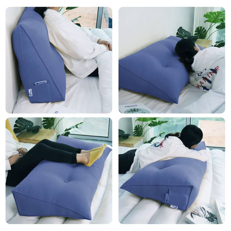 WOWMAX Bed Rest Reading Wedge Headboard Backrest Tufted Pillow