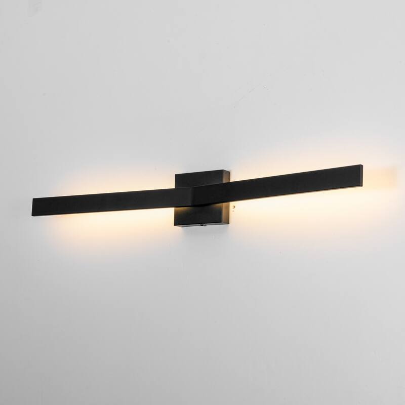 31.5" Modern Black Outdoor Wall Light - 12W 3000K Warm Light, IP44 Waterproof Linear Fixture for Patio & Porch,