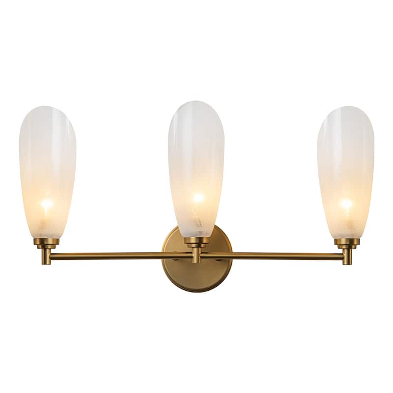 3 Light Gold Bathroom Vanity Light Modern Cloud Glass Shade Hallway - W-21.46 in.