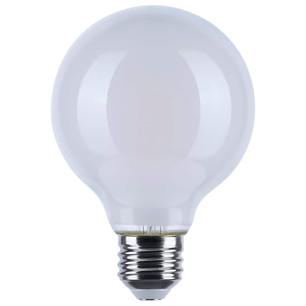 8 Watt LED G25 3000K-2000K Warm Dimming Medium Base White Finish