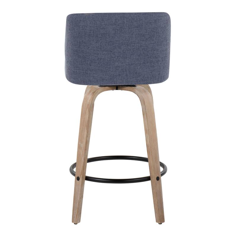 Carson Carrington Vallberga 26" Fixed-Height Counter Stool With Whitewashed Wood Base (Set of 2)