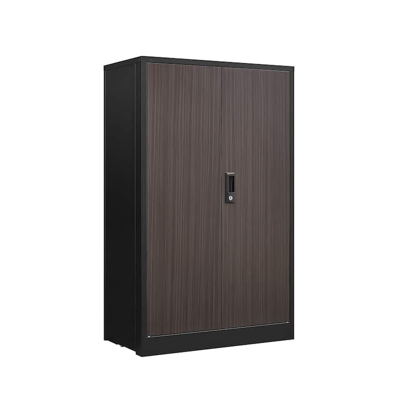 GDFStudio - Benjamin Metal Folding Storage Cabinet with Secure Locking Doors and Flexible Organization