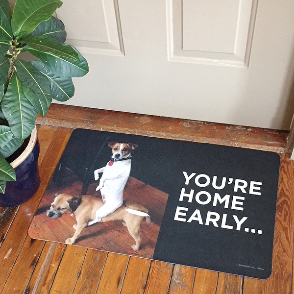 Dog welcome top mat funny
