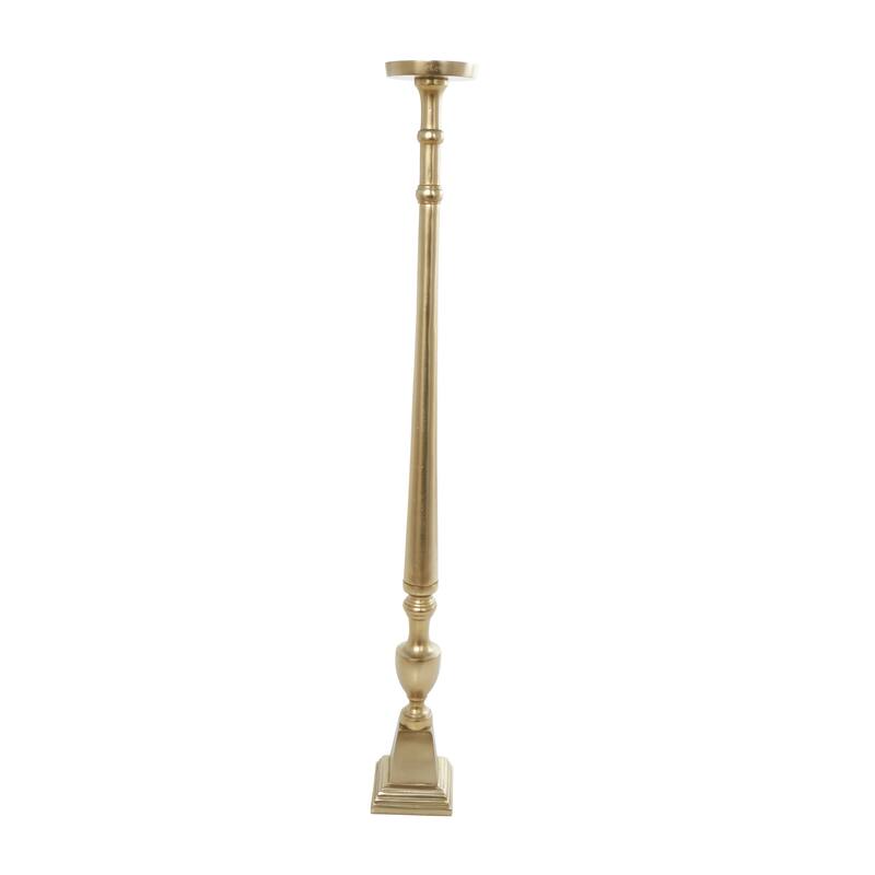 Aluminum Metal Tall Floor Candle Holder - Set of 2 Gold or Black - Roche River Decor