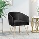 preview thumbnail 4 of 31, Grelton Modern Glam Velvet Club Chair with Hairpin Legs by Christopher Knight Home - 27.50" L x 24.50" W x 31.00" H Black + Gold
