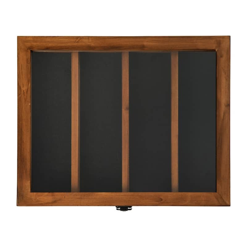 Wooden Medals Display Case with Removable Shelves