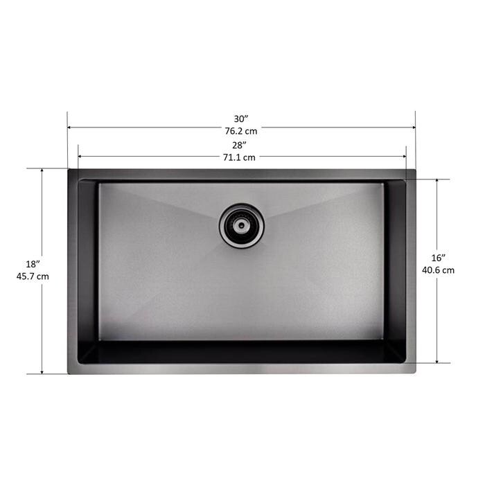 Shop Ancona Prestige Series Undermount 30 In Single Bowl Kitchen Sink In Gunmetal Pvd Nano With Grid And Strainer Overstock 31828153