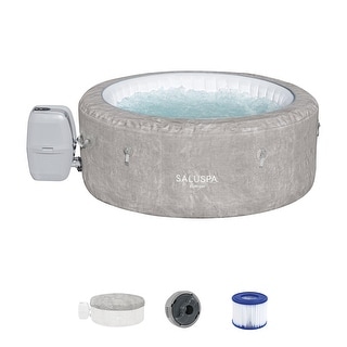 Bestway SaluSpa Zurich AirJet Inflatable Hot Tub with 120 Soothing Jets, Gray - 71in. X 26in.