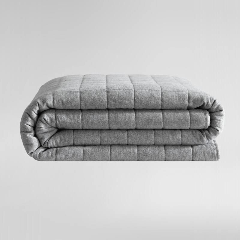 Calvin Klein Melange Cotton Flannel Solid Reversible Quilt