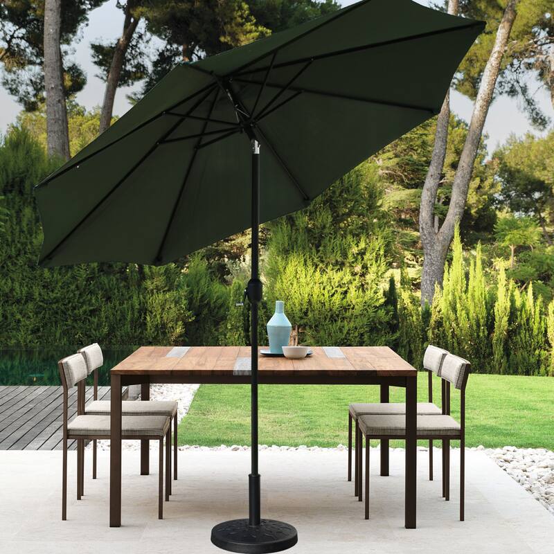 Davee 9 Ft Outdoor Patio Market Umbrella with Base - Green