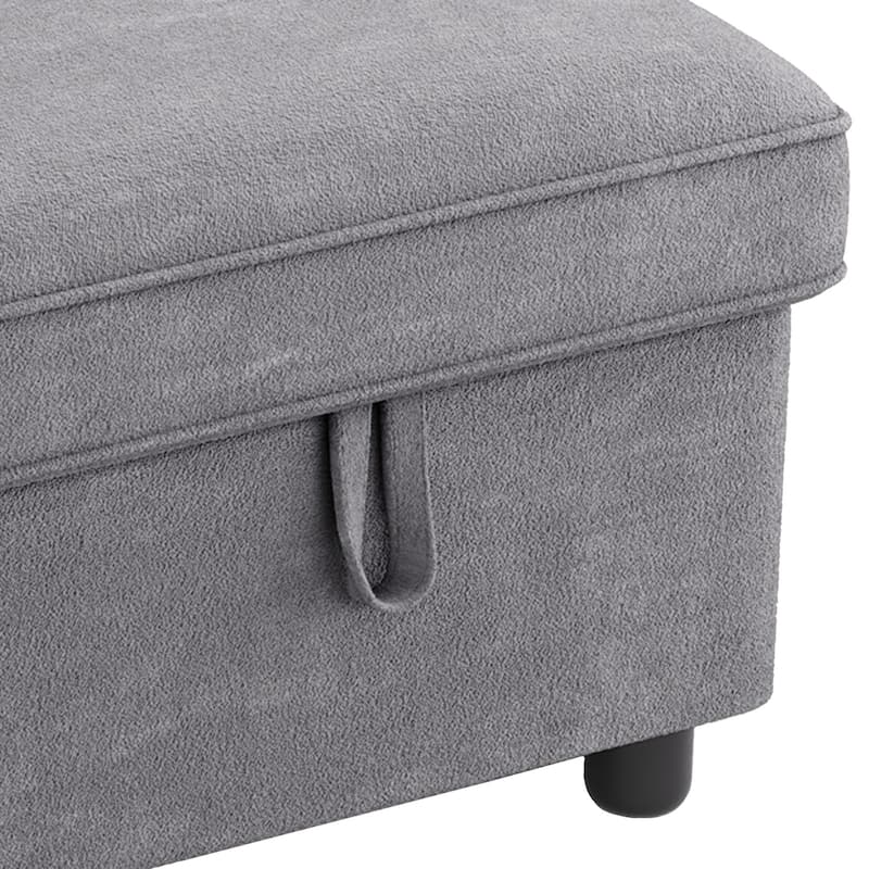 Moasis 81" Sectional Sleeper Sofa with Pull Out Bed & Adjustable Backrest and Power Outlets