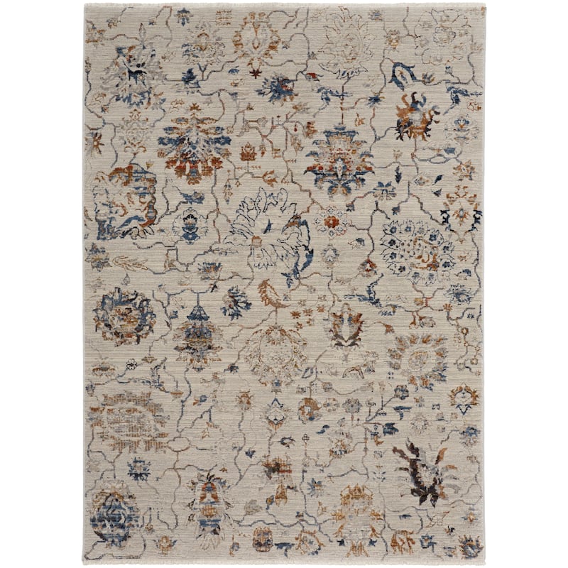 Frencess Oushak Ivory/Blue Area Rug