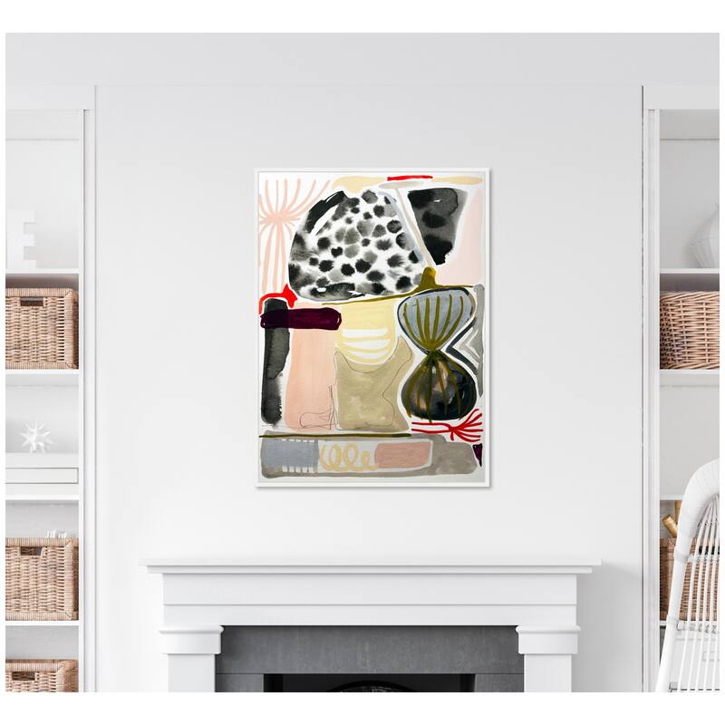 Kate and Laurel Sylvie Abstract 01 Framed Canvas by Emma Daisy