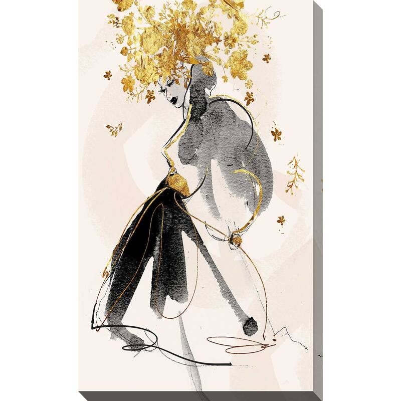 "Gold Flower Girl 1" by Jodi Print on Canvas