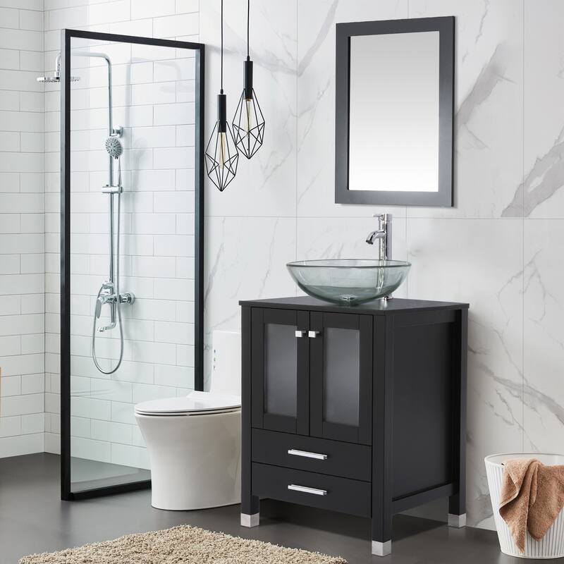 24" Bathroom Vanity with Sink Set Storage Cabinet Combo