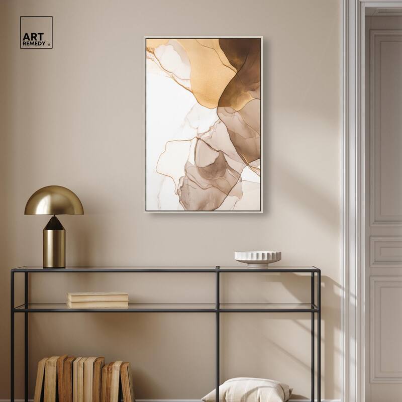 Sepia Silk Streams Canvas by Art Remedy