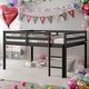 preview thumbnail 9 of 19, Contemporary Design Full Size Low Loft Bed with inclined Ladder and Guardrails, Under Bed Capacious Space, Space-saving, White Espresso