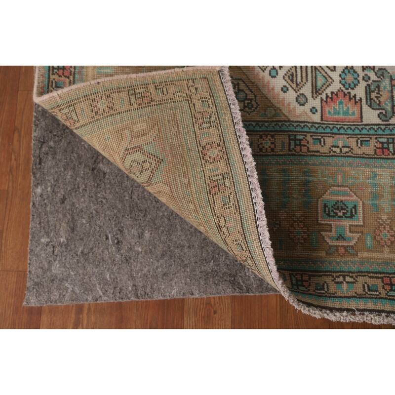 Distressed Tabriz Persian Vintage Rug Bedroom Handmade Wool Carpet - 6'10" x 9'8"