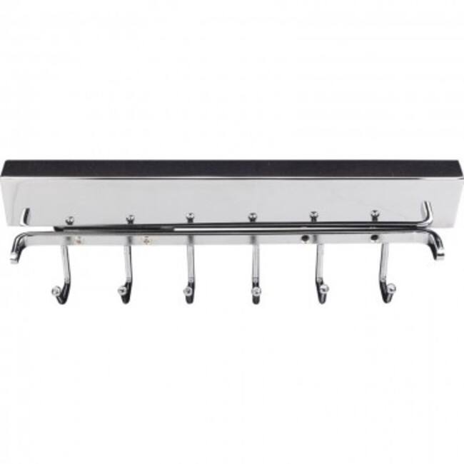 Hardware Resources Six Hook Pull Out Belt Rack - Chrome