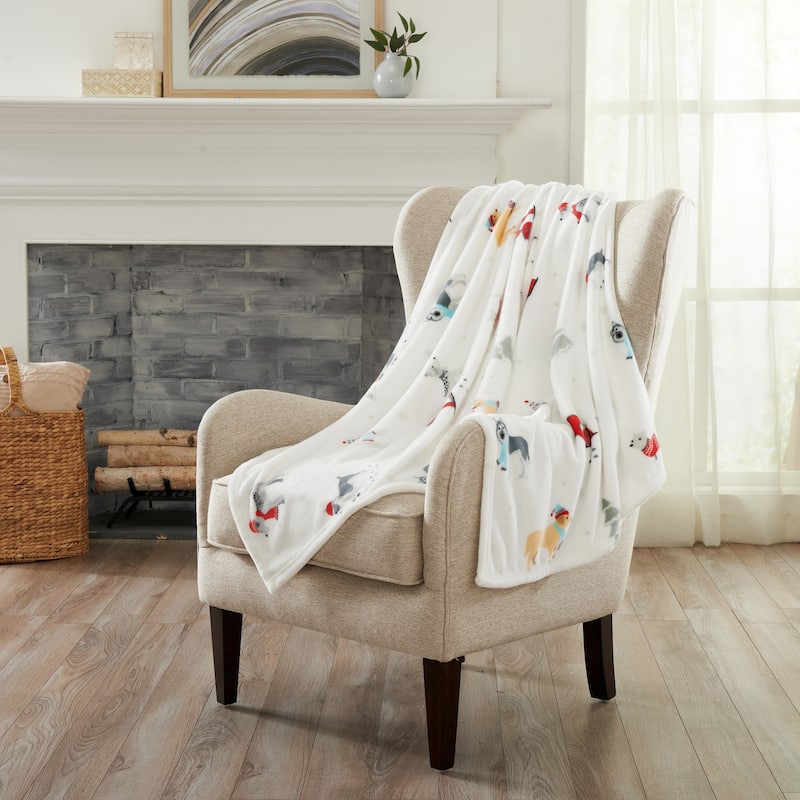 Luxurious Velvet Plush Fleece Holiday Printed Throw Blanket