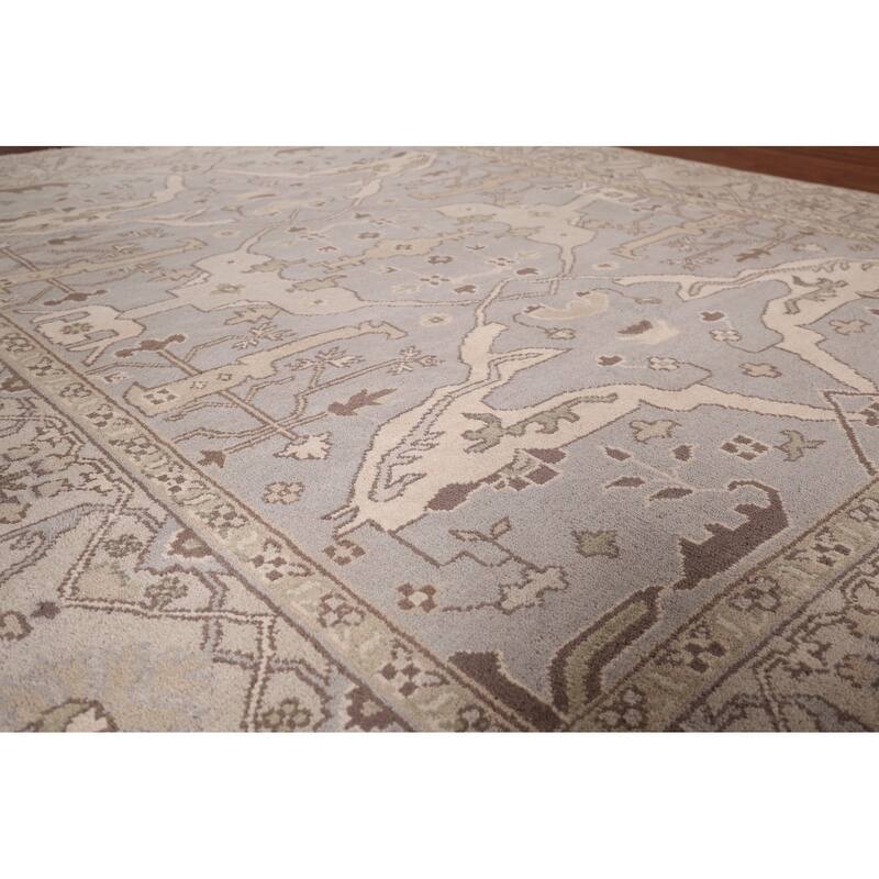Gray Oushak Oriental Area Rug Handmade Wool Carpet - 8'3"x 9'11"