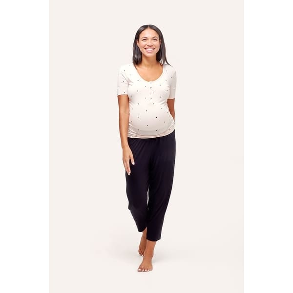 slide 2 of 7, Rhys PJ Tee Extra Large - Gardenia Dot