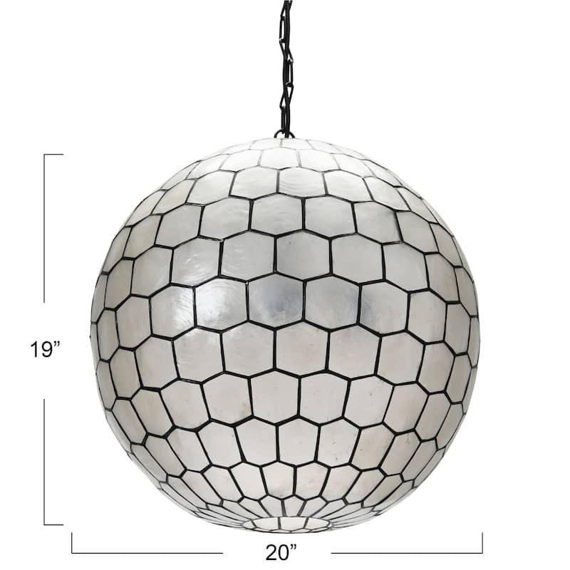 Capiz Honeycomb Globe Pendant Light