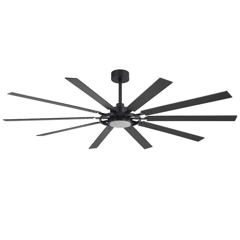 72"/80" Large Windmill Ceiling Fan with Light and Remote(10 Reversible Blades)