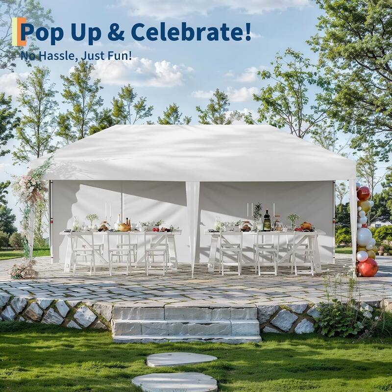 Portable Outdoor 10x20 Pop Up Canopy Tent for Picnics, Camping