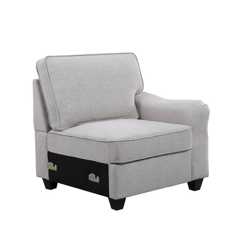 Leo Light 125-inch 8Pc Modular L-Shape Sectional Sofa and Ottoman