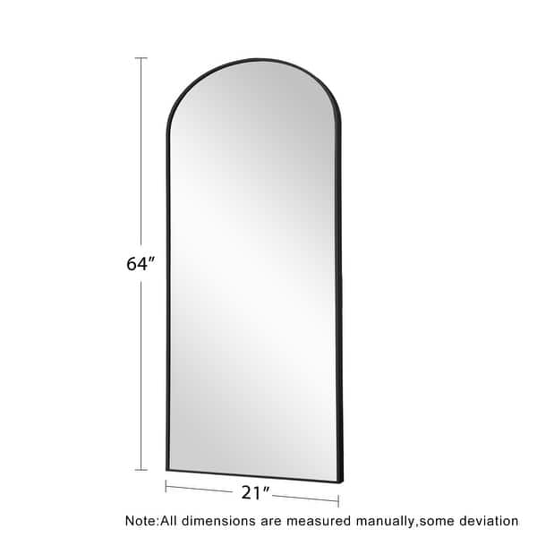 dimension image slide 12 of 19, Dovelina Modern Full Length Floor Mirror - Freestanding Vanity Mirror for Bathroom or Living Space