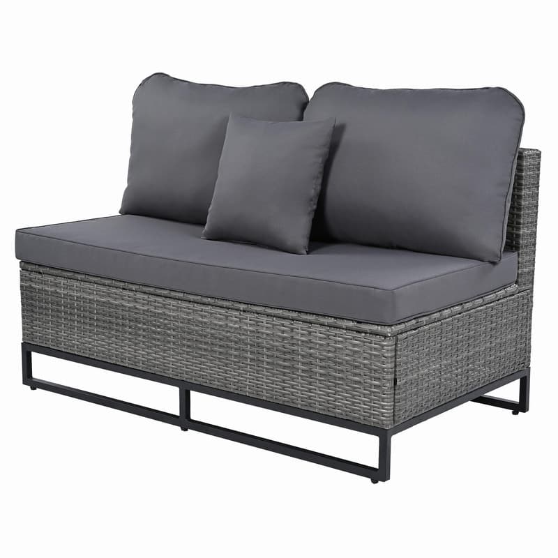 7-Piece Large Outdoor Wicker Sofa Set,Sectional Rattan Patio Furniture with Removable Cushions and Free Combination