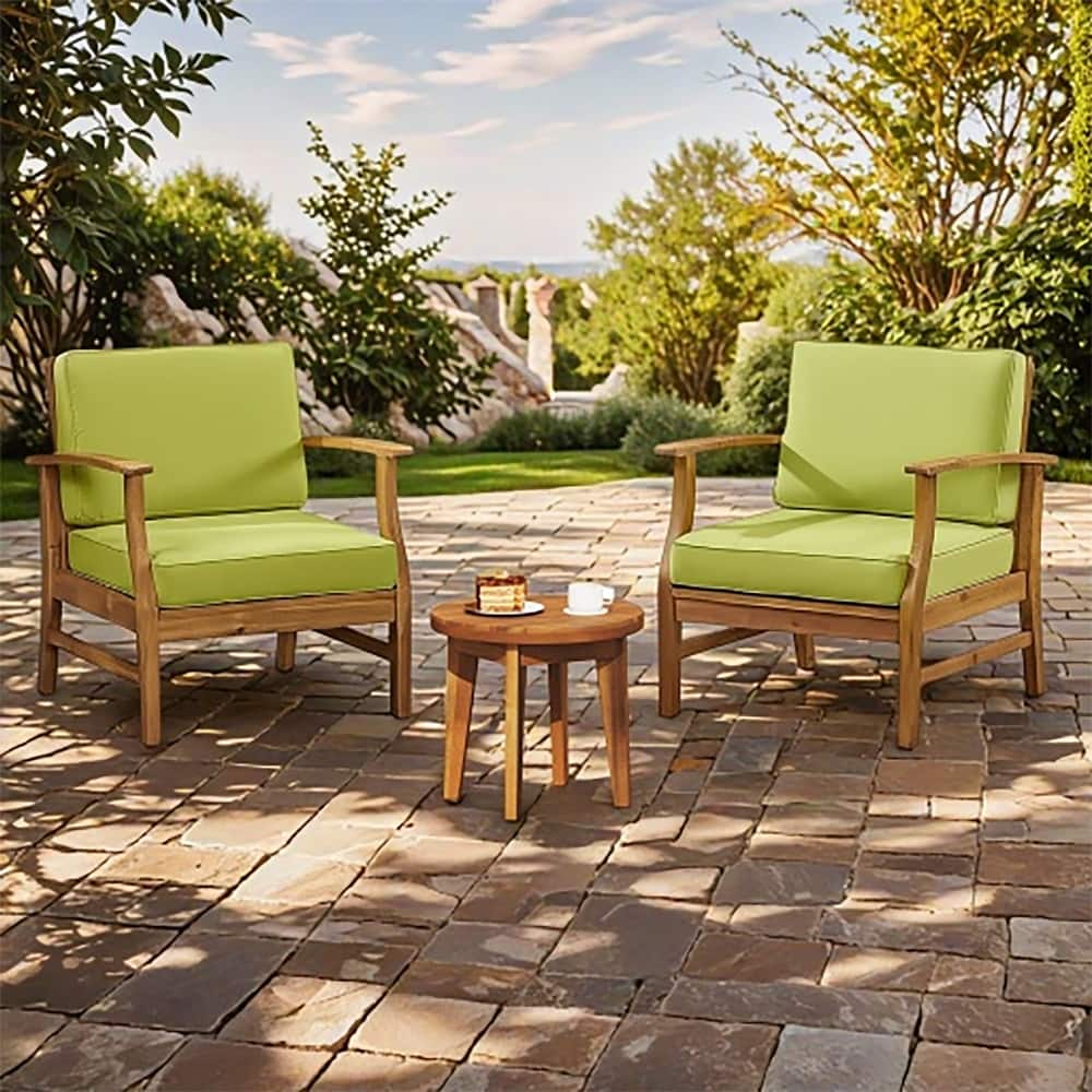 Christopher Knight Home - Malachi Acacia Wood Outdoor 3 Piece Chat Set with Slat Design