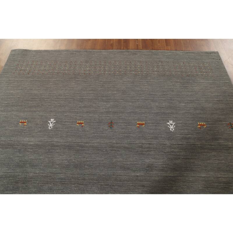 Tribal Gabbeh Oriental Area Rug Hand-Knotted Wool Carpet - 6'10"x 9'10"