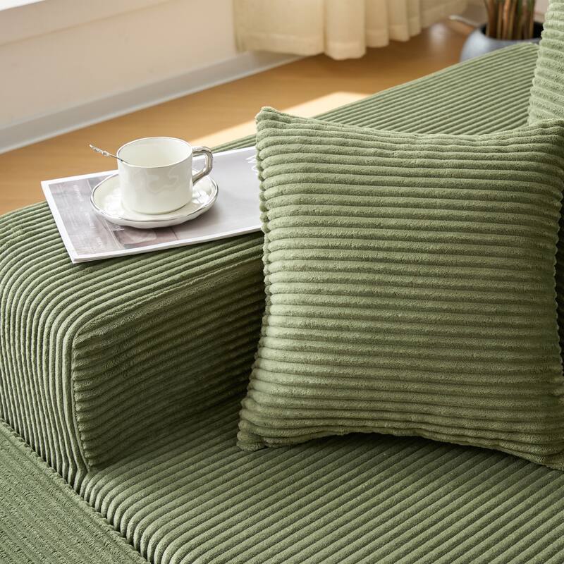 Corduroy U-shaped Sectional Sofa Flexible Layout Modular Couch