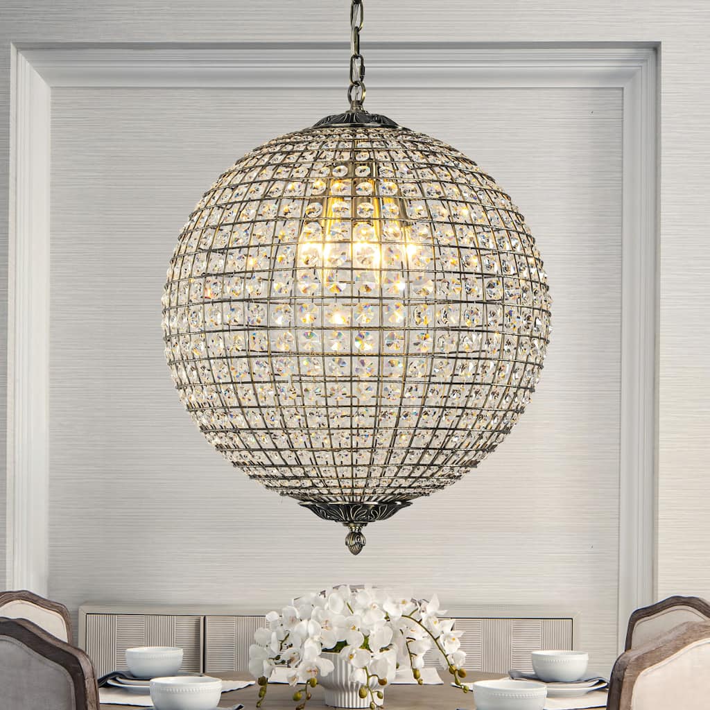 5-light Crystal Sphere Chandelier Pendant Light Glam Modern Lighting Fixture for Dining RoomBedroom Kitchen Hallway Foyer