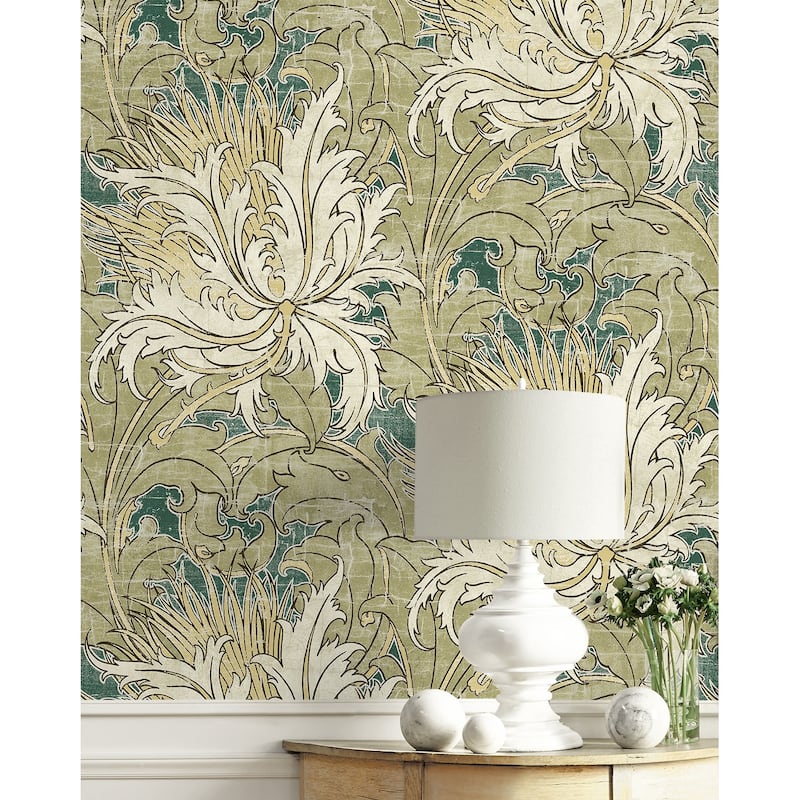 NextWall Floral Folly Peel and Stick Wallpaper