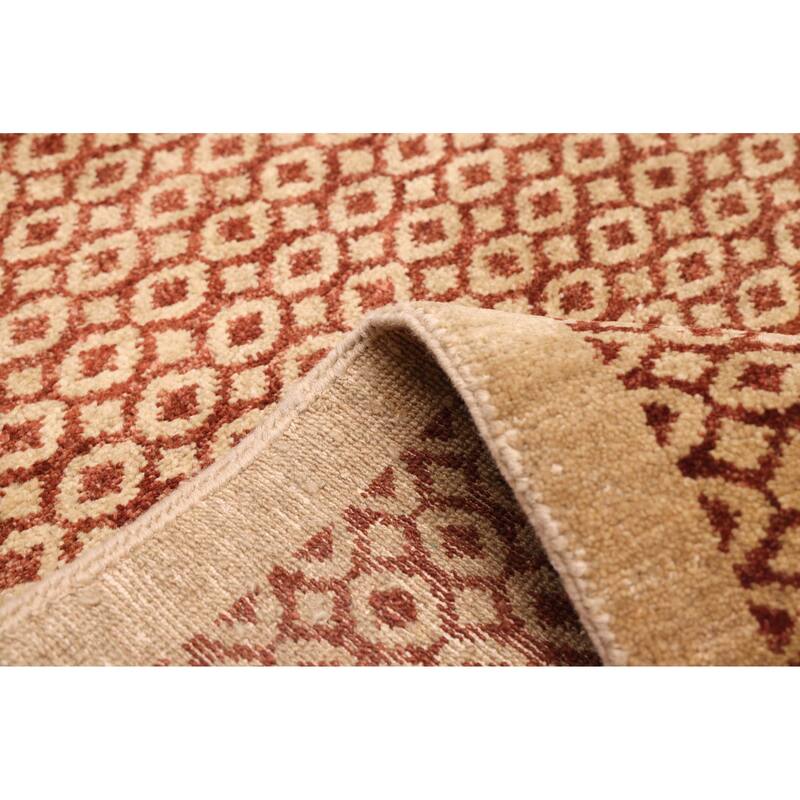 ECARPETGALLERY Hand-knotted Peshawar Ziegler Brown, Khaki Wool Rug - 9'10 x 13'1