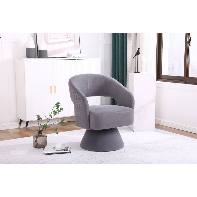 Swivel Round Barrel Accent Armchair for Living Room, Bedroom