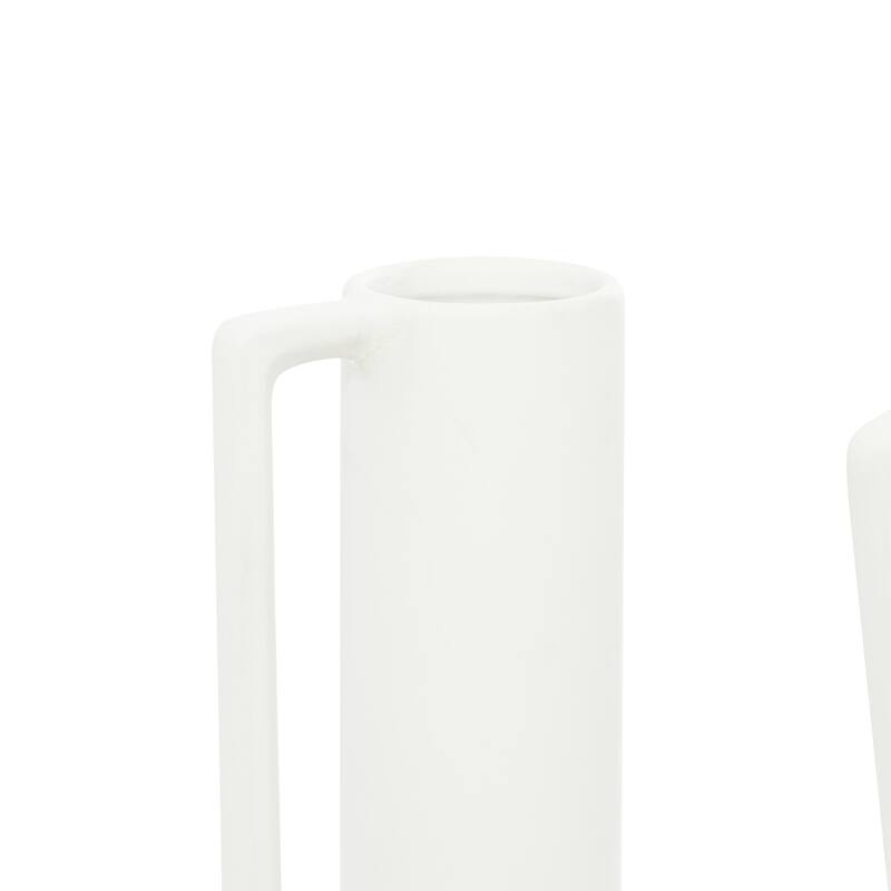 Ceramic Decorative Vase with Handles - Set of 3 White - CosmoLiving by Cosmopolitan