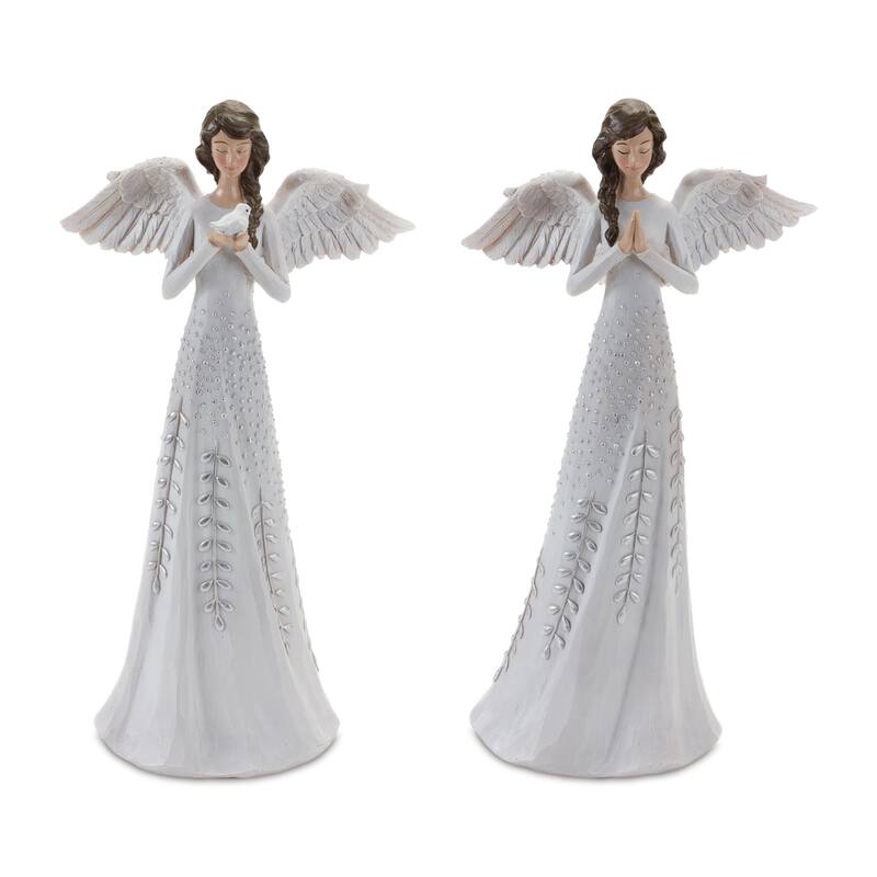 Set of 2 Angel Christmas Tabletop Figurines 12"