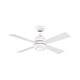 preview thumbnail 1 of 6, Fanimation Kwad 44 inch Indoor Ceiling Fan with LED Light Kit and Remote - Matte White