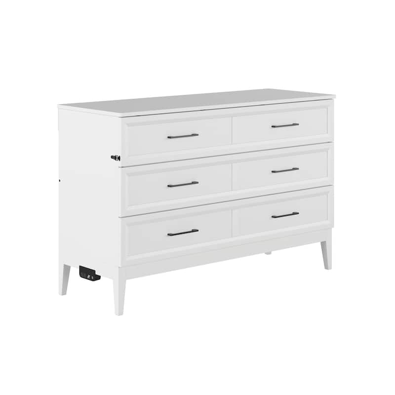 Santa Fe Murphy Bed Chest with Mattress and Built-in Charger