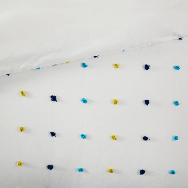Ensley Cotton Jacquard Pom Pom Comforter Set by Intelligent Design Kids