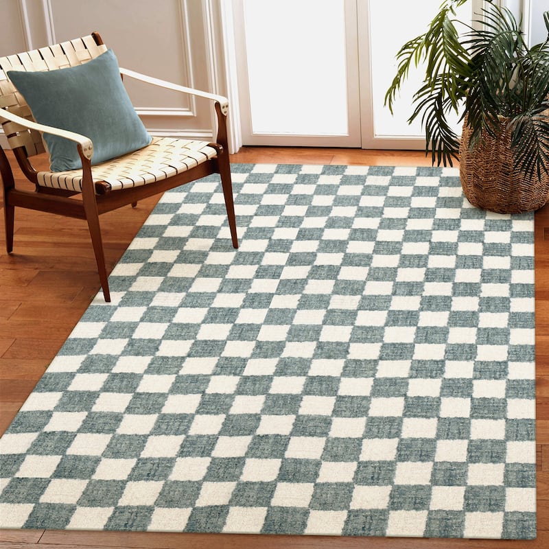 Liora Manne Savannah Checkerboard Indoor Area Rug - 7'6" x 9'6" - Blue