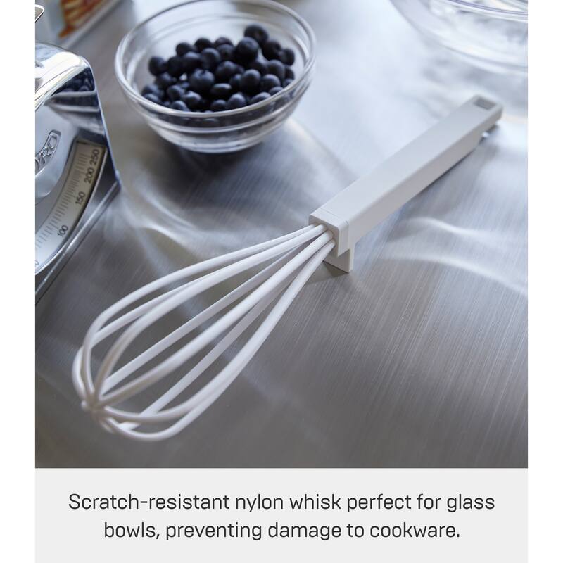 Yamazaki Home Floating Whisk, Silicone and Nylon - L 2.36 x W 2.36 x H 11.61 inches