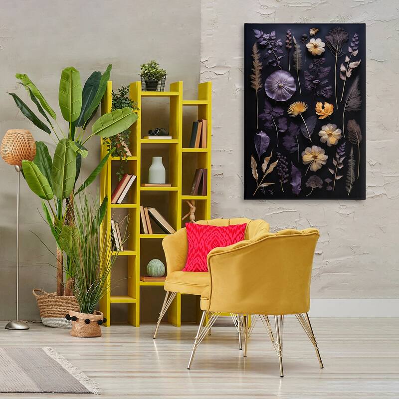 Stupell Flower Specimens on Black Canvas Wall Art Design By Heidi Kuntz