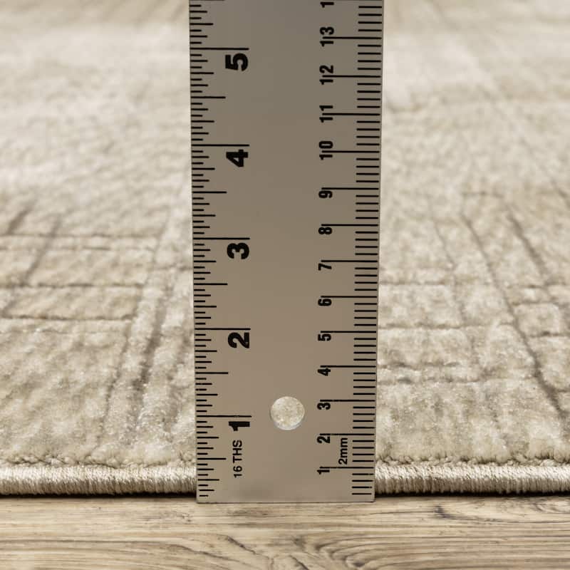 Style Haven Caiden Industrial Distressed Lines Beige/ Brown Area Rug